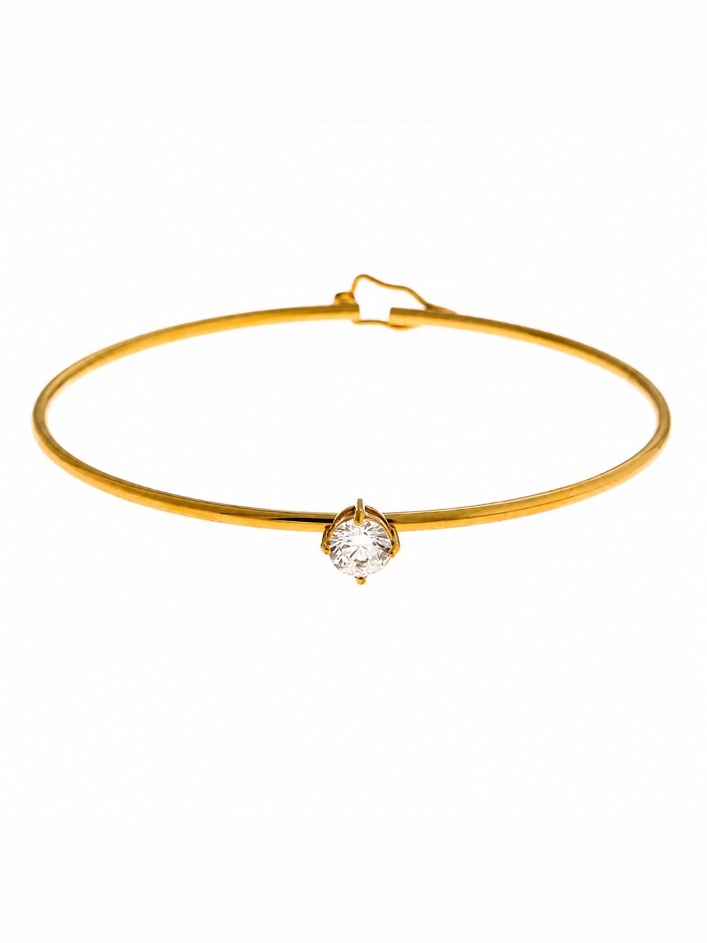 Gold-Tone Solitaire-Style Bangle Bracelet